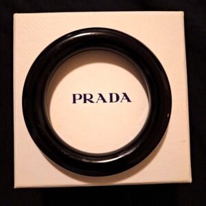 Prada black resin bangle bracelet